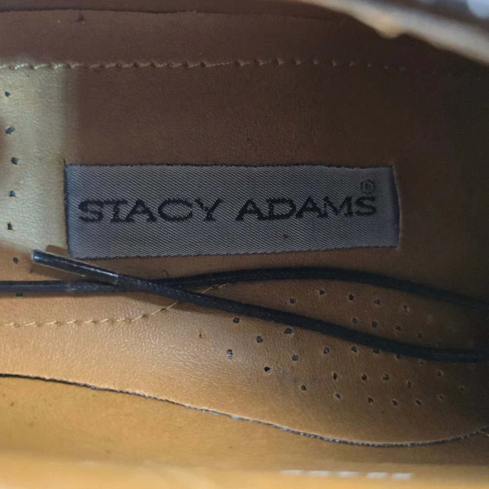 Stacy Adams‎ Mens Black Patent Leather Fabric Tuxedo Cap Toe Oxford Shoes 10.5 M